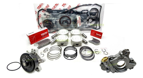 Imagem 1 de 2 de Kit Pistão Anéis Bronzinas Juntas Bombas 1.8 16v 1zz Corolla