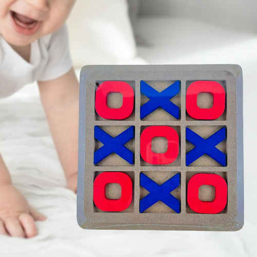 Juego De Madera Toe Tabletop Blocks Estrategia Brain Puzzle