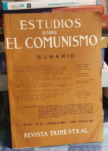 Estudios Sobre El Comunismo - Enero Marzo  1960