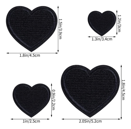 Lystaii 24 Piezas De Forma De Corazón De Corazón En Parches