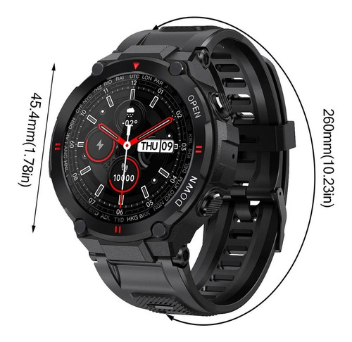 Smartwatch Lemfo K22 1.28" caja  negra, malla  negra de  silicona