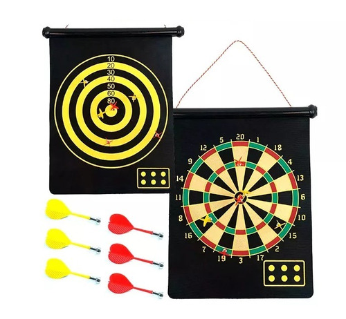 Juego De Dardos Magneticos X6 Tablero Doble 42x52cm An17