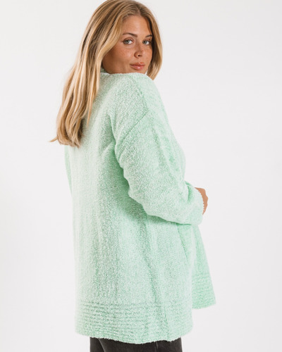 Sweater Boucle De Mujer Liso Mangas Largas Talles Especiales