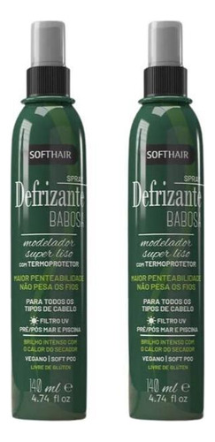 Defrizante Soft Hair 140ml Spray Babosa - Kit Com 2un
