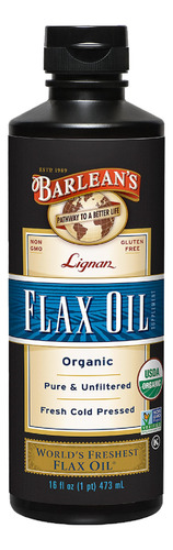 Barlean's Organic Oils Aceite De Lino Lignan, 16 Onzas Liqui