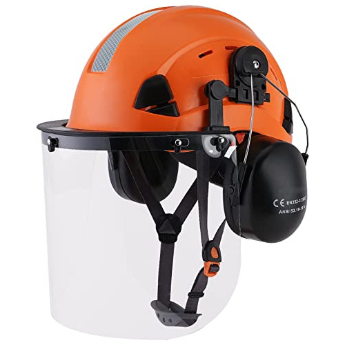 Casco Forestal Con Protector Facial Y Orejeras