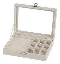 Comprar Organizador De Joyas Alhajero Cofre Anillos Aritos Bijou Color Beige
