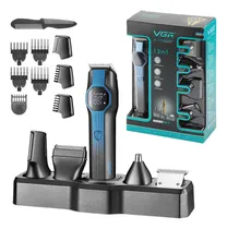 Comprar Maquina De Cortar Pelo Profesional Grooming Kit Vgr V-173 Nariz Oido Cuerpo Barba 13 En 1 Ipx7 5 W Color Azul