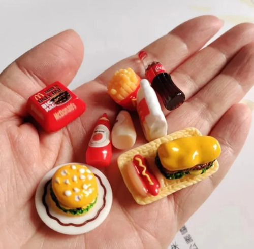 Set Comida Mac Donald En Miniatura ( Casa Muñecas) Calidad