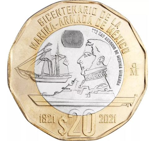 Moneda De 20 Pesos Marina Armada De México 