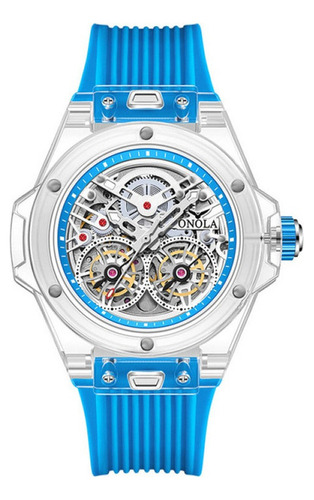 Relojes Impermeables Automáticos Onola Tourbillon Color De La Correa Blue/white