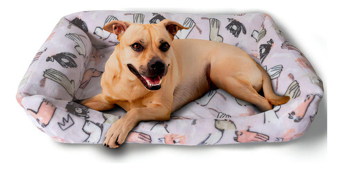 Cama Grande De 79 X 49 Cm Para Perro Color Pink