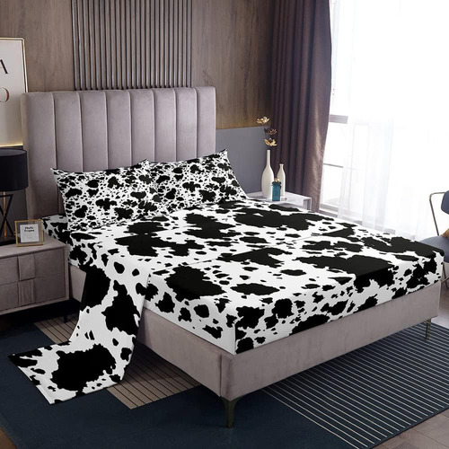 Sábanas De Cama Con Estampado De Piel De Vaca Erosebridal Qu