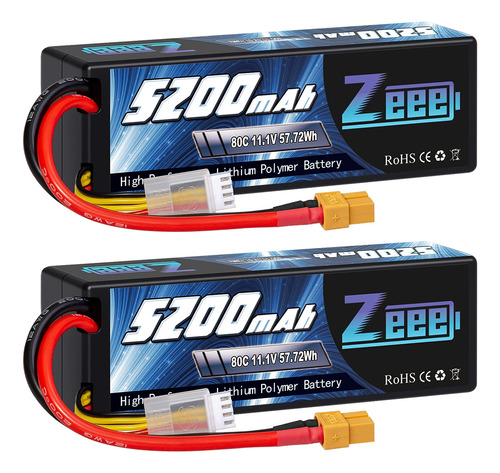 Zeee 3s Lipo - Batería De  Mah 11.1 V 80c Con Conector Xt6.