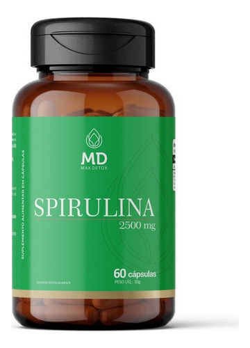 Spirulina 2500mg - Max Detox Sem Sabor