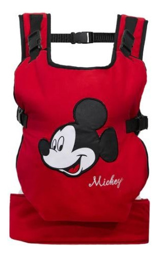 Canguro Cangurera Ergonomica Para Bebe Mickey 0-12 Meses Color Rojo