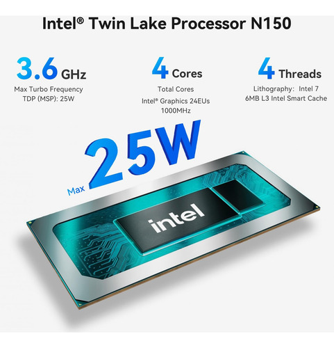 Beelink Eq14 Mini Pc, Intel Twin Lake N150 Hasta 3.6ghz), 16