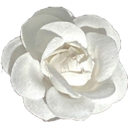Rosa Blanca De Tela Primera Calidad, Hermosa, 5 Cms , 6 Unid