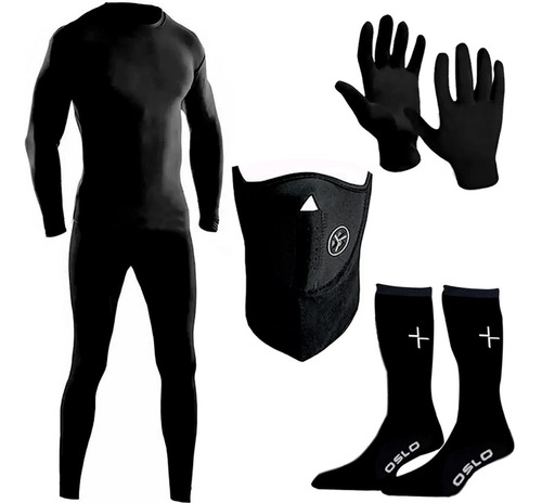 Conjunto Termico Micro + Guantes + Cuello + Medias Piel Fas!