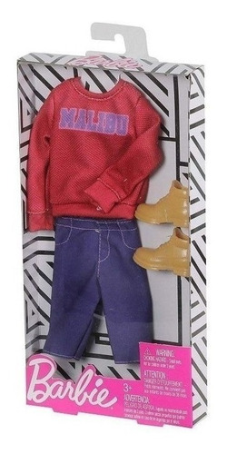 Imagem 2 de 3 de Roupa Ken Moletom Malibu Vermelho Bermuda Ms