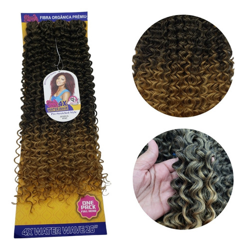 Cabelo Cacheado 100 % Organico Jessica Fibra Premium Crochet Cor Castanho