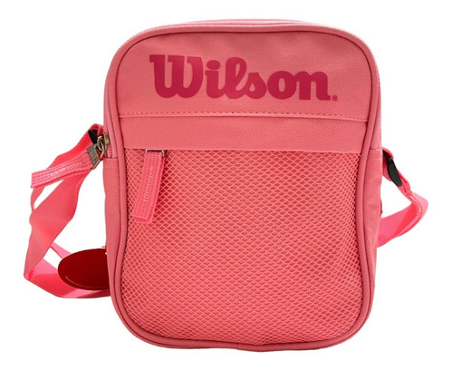 Bolso Manos Libres Cartera De Mano Wilson A Bandolero Acabado de los herrajes PVC Color Rosa Color de la correa de hombro Igual Diseño de la tela Malla