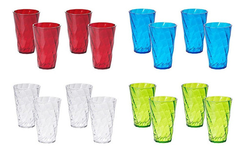 Set 4 Vasos 0.5 Lt Diamond Turquesa M5364tc Omada F. Xavi