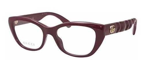 Montura - Gucci Gg0813o 003 Eyeglasses Women's Burgundy-gold