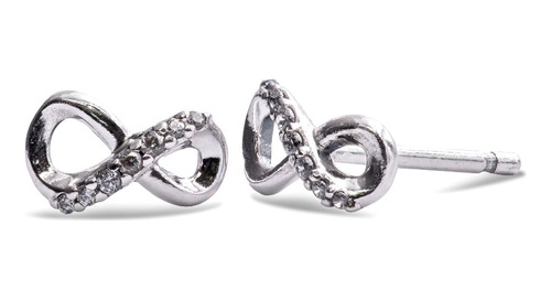 Aretes Pandora Botón Infinito Reluciente Plata Ale925