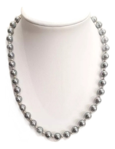 Collar Bola 6mm Perlas Checas,piedras Naturales Viviana More