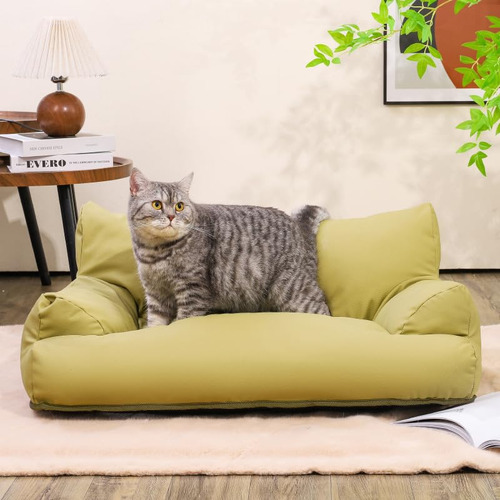 Sofá Y Silla De Piel Sintética Para Mascotas Color Verde Verde Diseño