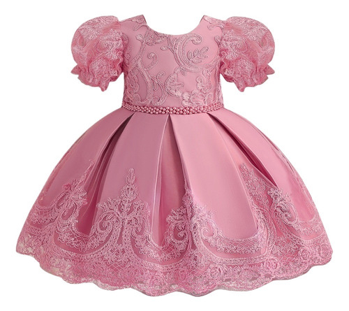 Vestido De Encaje Para Bautizo De Cumpleaños Para Niña