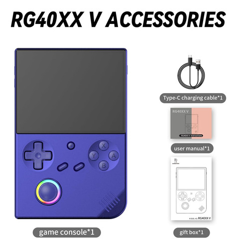 Consola Portátil Rg40xx V 64gb Linux 4 Ips Azul Indigo