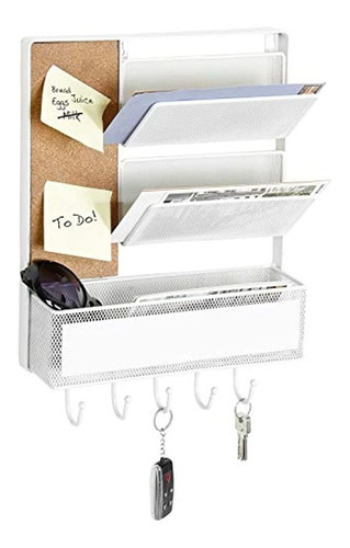 Organizador De Metal Para Pared Color Blanco. Marca Pyle