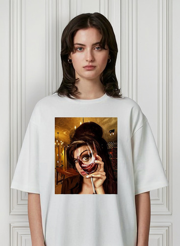 Remera Amy Winehouse Copa Vino Personalizada Algodón Unisex