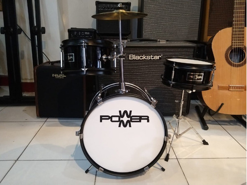 Bateria Infantil Power M 3 Cuerpos Madera Platillo Soporte