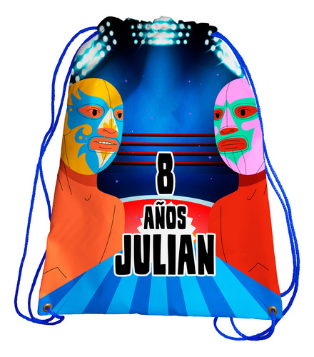 Recuerdo Morralito Fiesta Lucha Libre Personalizado 35 Pzs