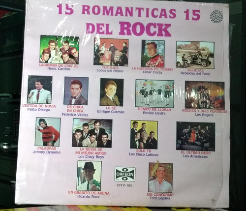 $ Lp Románticas Del Rock 15 Éxitos 15