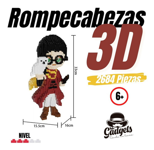 Harry Potter & Hedwig Figura Bloques Armables 3d Mini Blocks