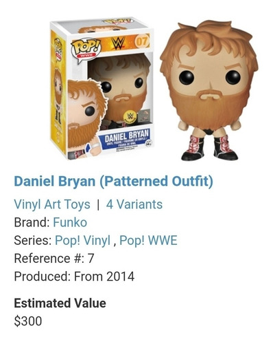 Daniel Bryan Exclusivo Wwe Descontinuado Funko Pop Sin Caja