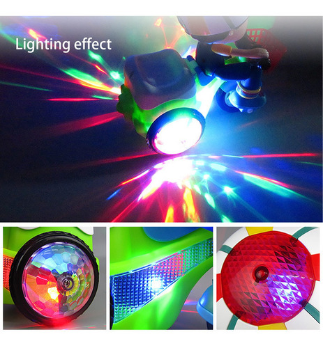 Triciclo, Luz, Sonido, Acrobacia Eléctrica, Para Niños, 360°
