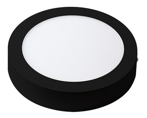 Panel Led Aplicar Plafon Circular 18w Marco Negro R