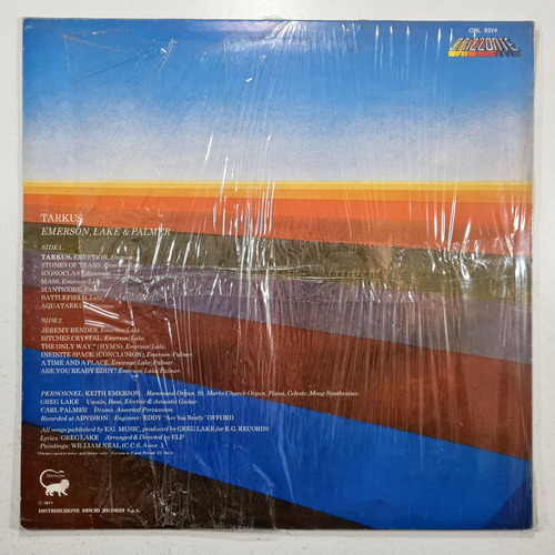 Emerson Lake & Palmer - Tarkus (197?) Italia - Vinilo / Lp (Usado)