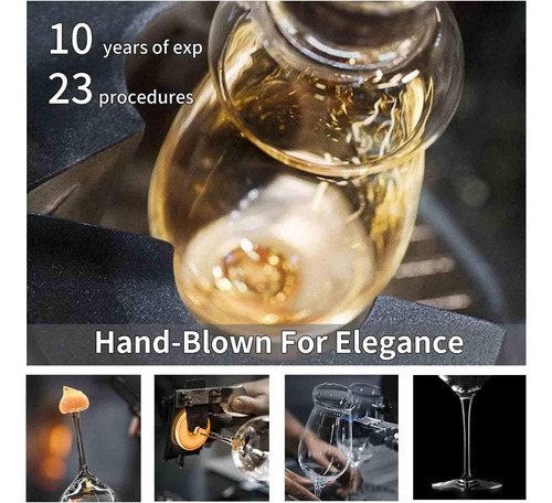 Jbho Hand Blown Italian Style Crystal Burgundy Wine Glass...
