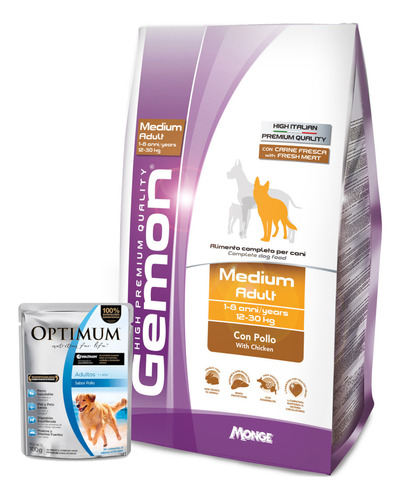 Alimento Perro Gemon Medium Adult (chicken) 3 Kg + Promo