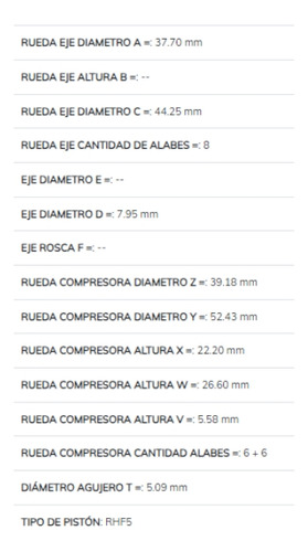 Kit De Eje Para Turbo Rhf5 Luv Dmax