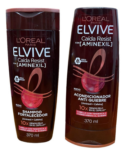 Pack Loreal Elvive Shampoo Y Acondicionador Anti Caída 370ml