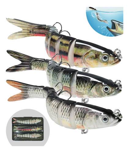 Señuelo De Pesca Fishing Lures 3 Pack Slow Sinking A1-5.4'',0.9oz