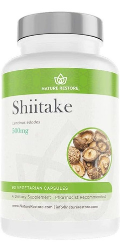 Shiitake - Suplemento De Hongos, 90 Cápsulas, 30% Polisacári