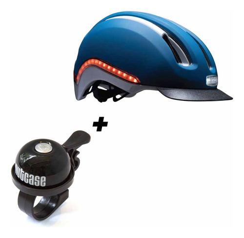 Casco Vio Navy Mips Matte Light + Campanilla 